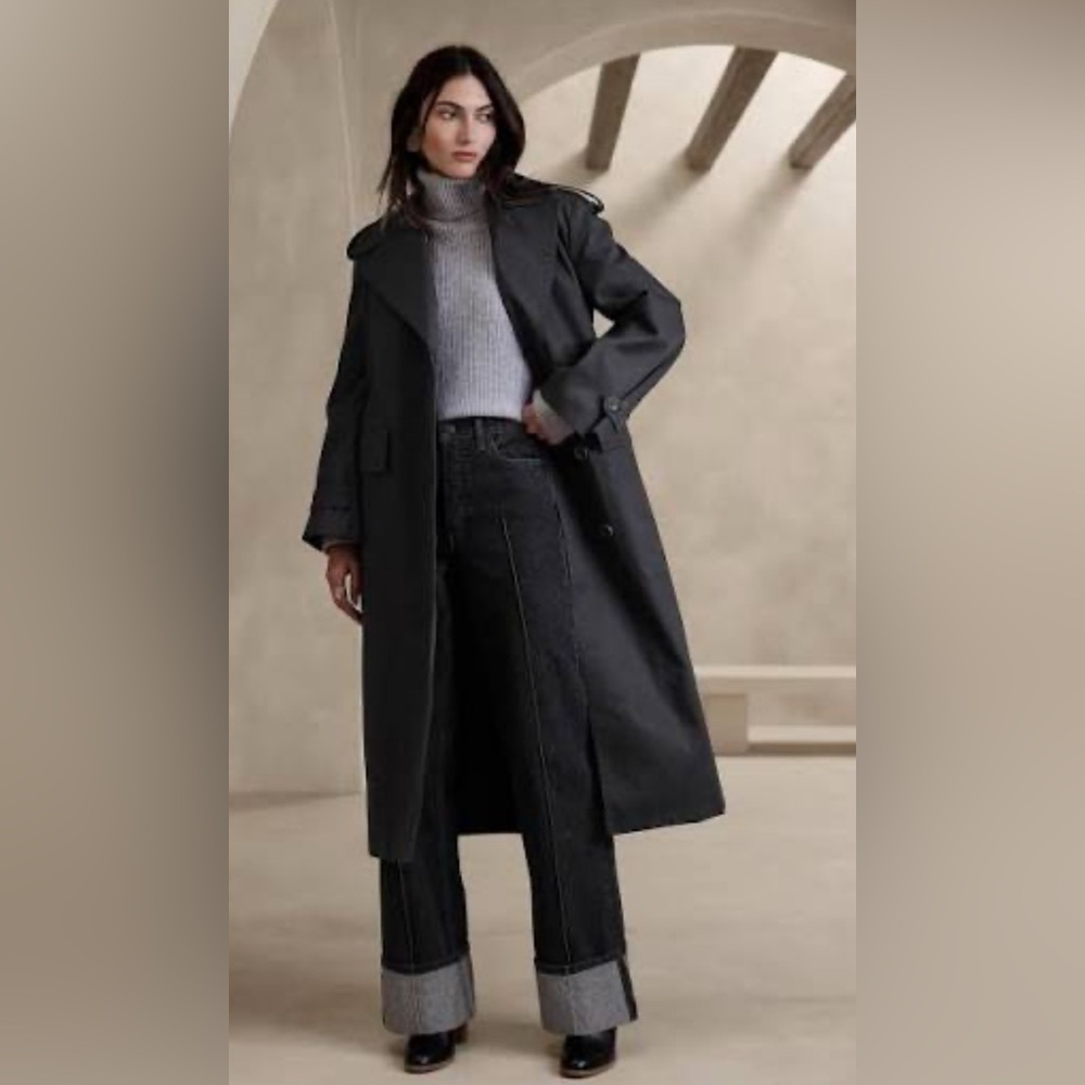 NWT banana republic timeless trench coat black